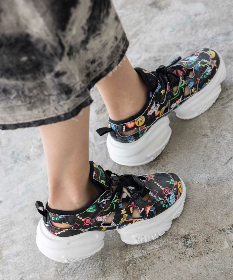SS-187:POP総柄厚底サンダルスニーカーの通販-ScoLar SS-187:POP総柄厚底サンダルスニーカーの通販-ScoLar