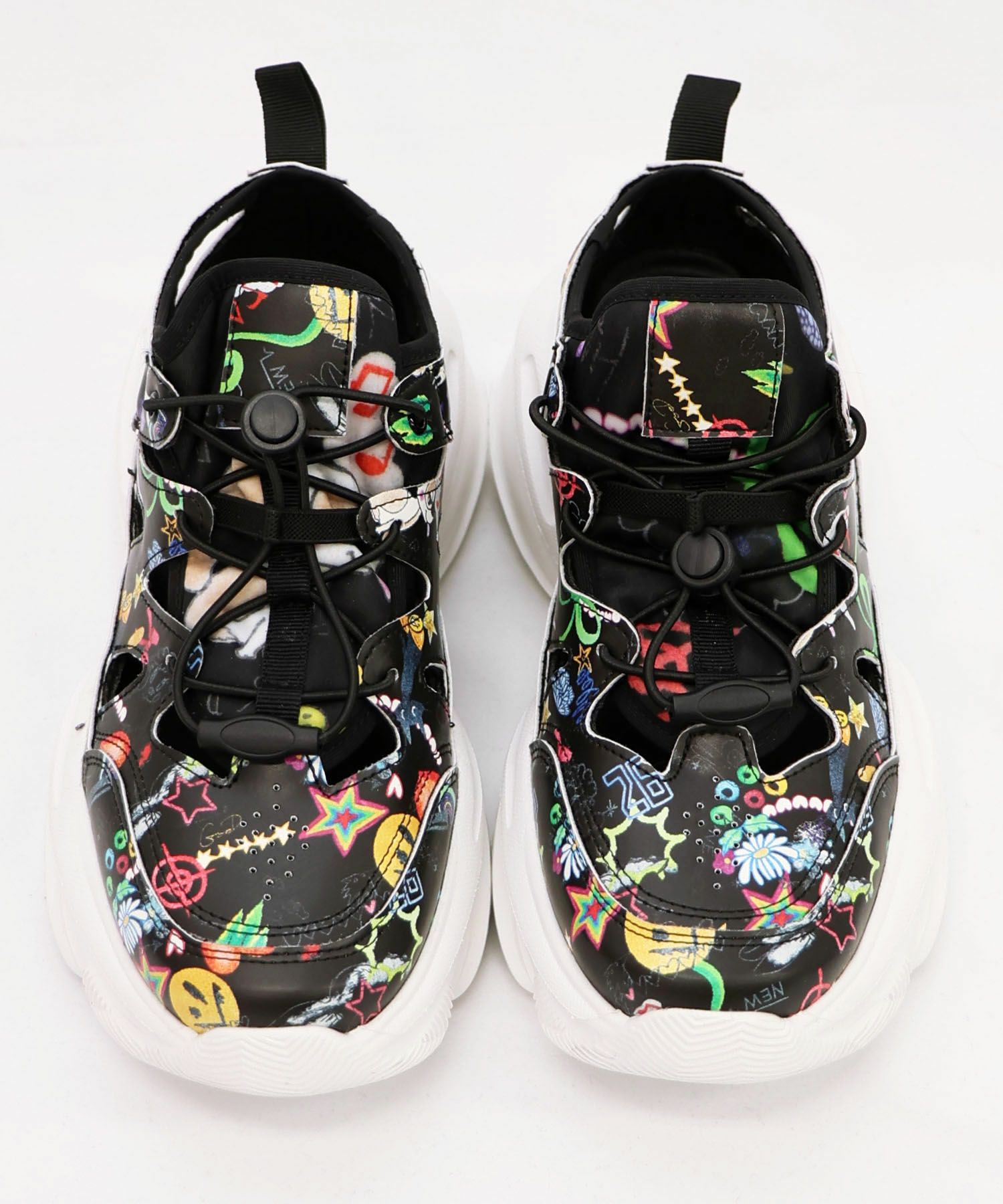 SS-187：POP総柄厚底サンダルスニーカーの通販-ScoLar 