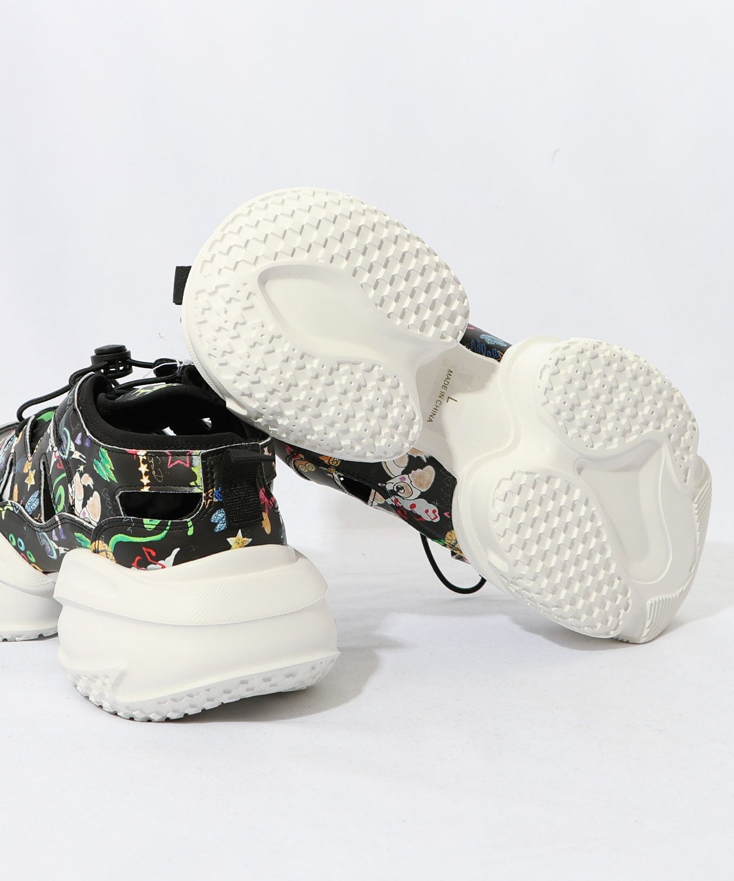 SS-187：POP総柄厚底サンダルスニーカーの通販-ScoLar 