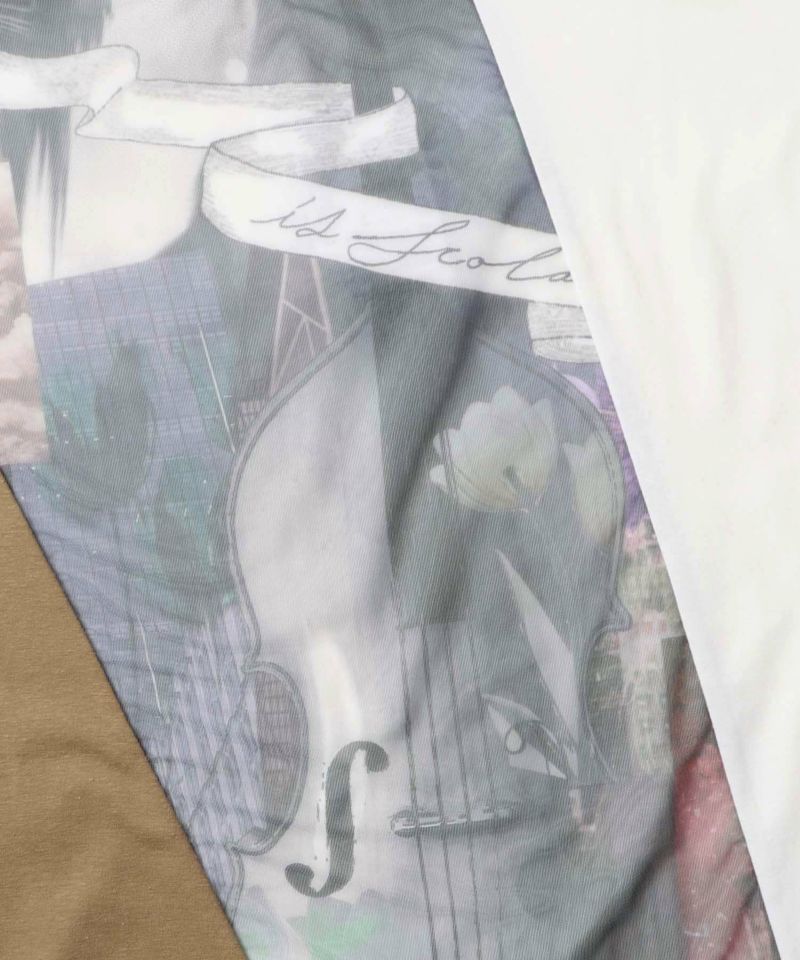 アートコラージュ チュール重ね切替Tシャツ-8