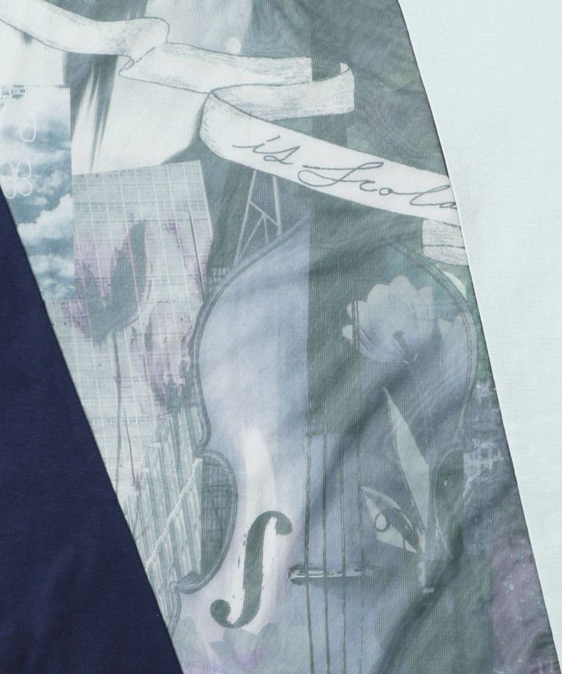 アートコラージュ チュール重ね切替Tシャツ-12