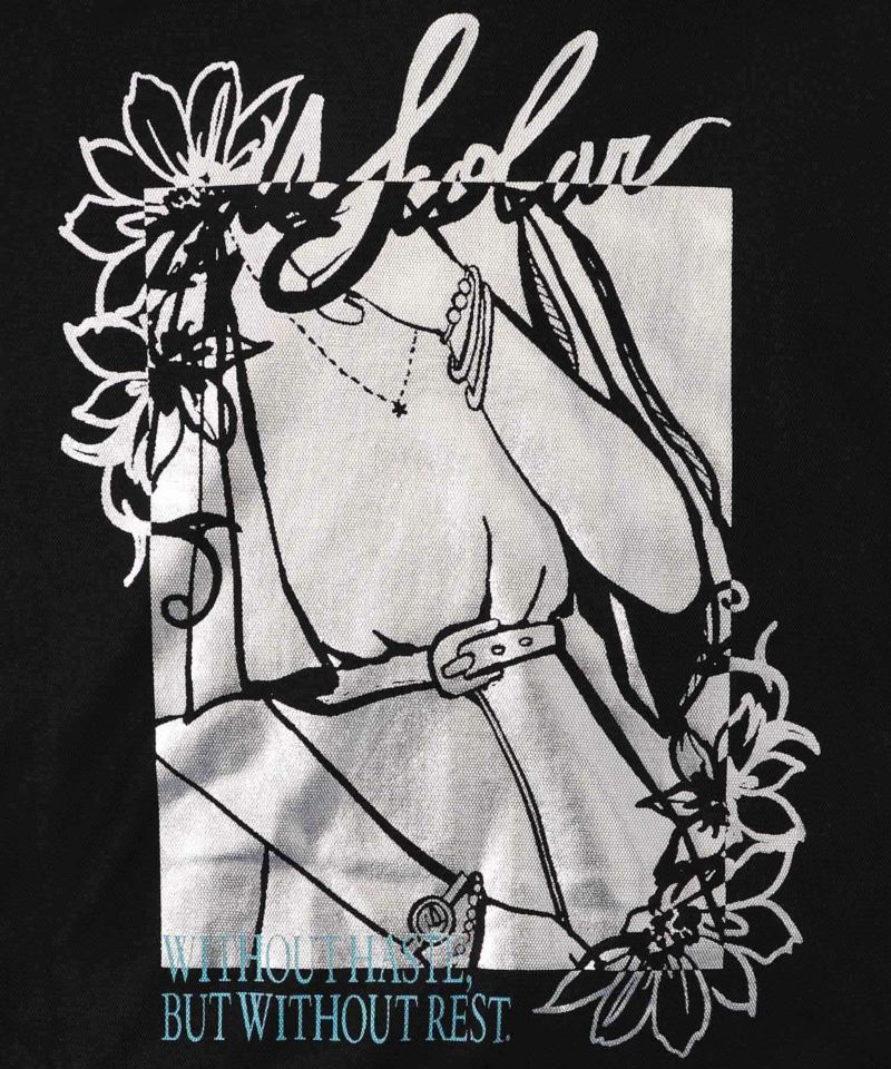 ワンシーン箔プリント チュール重ねTシャツ-14