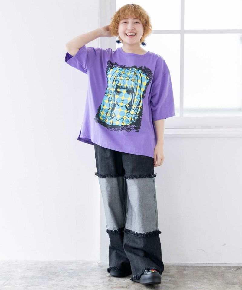 女の子メイク柄Tシャツ-2
