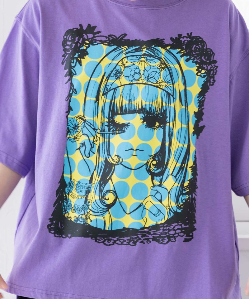 女の子メイク柄Tシャツ-7
