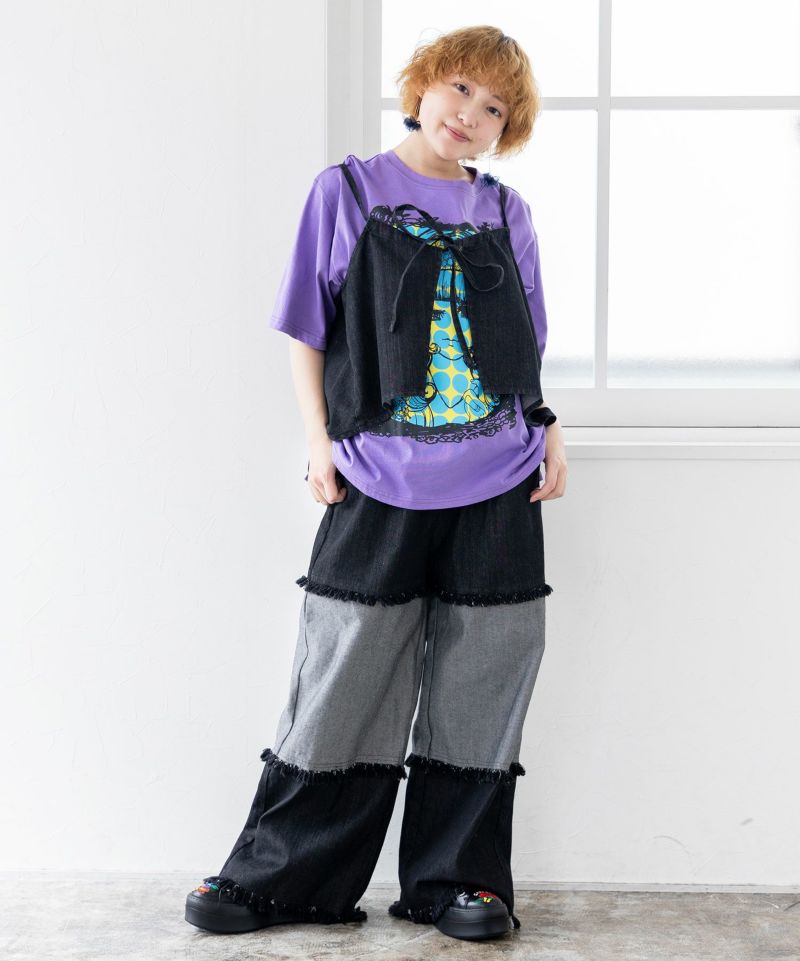女の子メイク柄Tシャツ-8