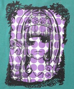 女の子メイク柄Tシャツ-12