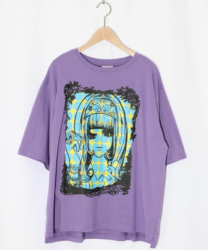 女の子メイク柄Tシャツ-13