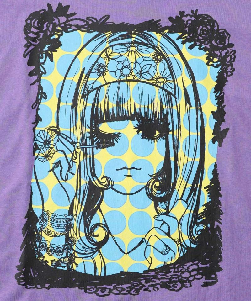 女の子メイク柄Tシャツ-14
