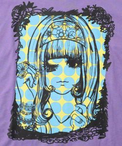 女の子メイク柄Tシャツ-14