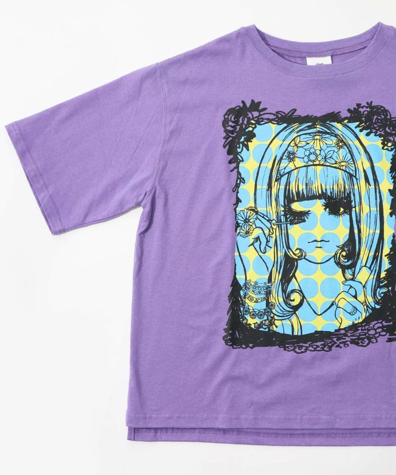 女の子メイク柄Tシャツ-16