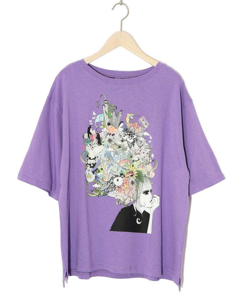 花とアニマルアートTシャツ-13