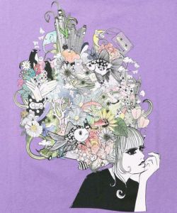 花とアニマルアートTシャツ-14