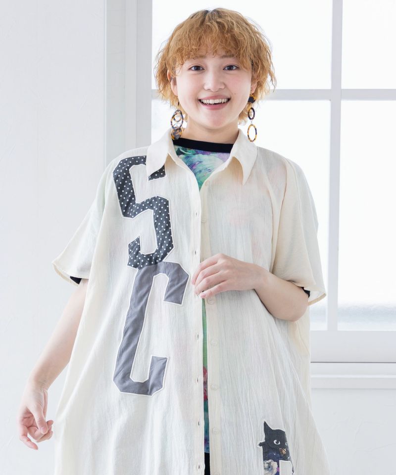 SCRロゴアップリケシャツワンピース-2
