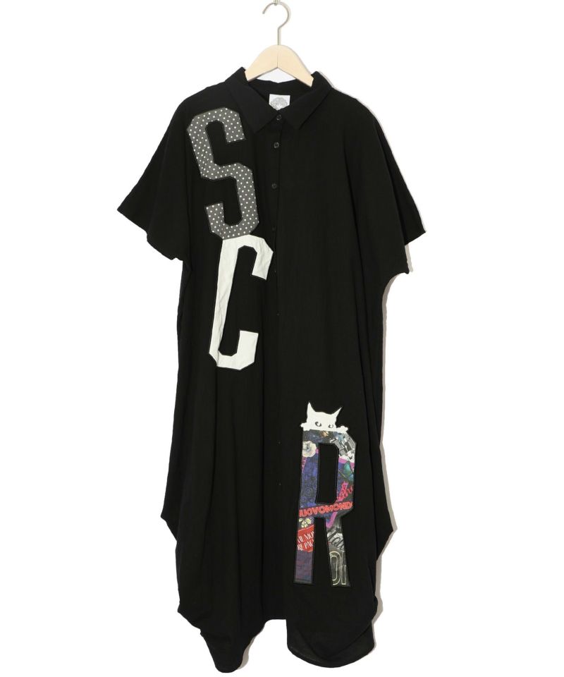 SCRロゴアップリケシャツワンピース-10