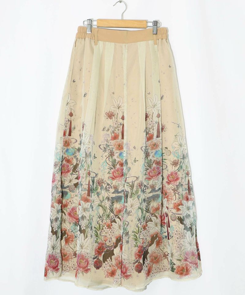 雅結×iS ScoLarコラボ 和風花柄シフォン重ねパンツ-15