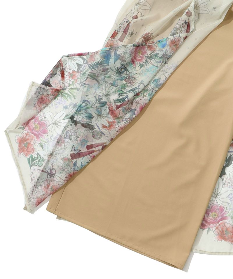 雅結×iS ScoLarコラボ 和風花柄シフォン重ねパンツ-31