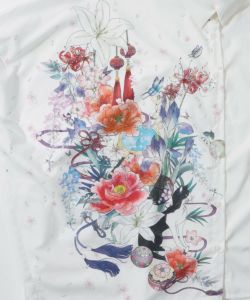 雅結×iS ScoLarコラボ 和風花柄シャツ-10