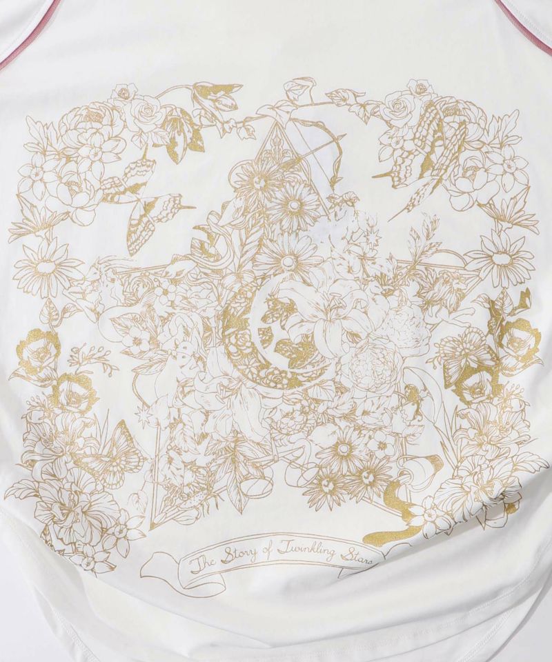 星座と花の箔ラバープリントチュニック-9
