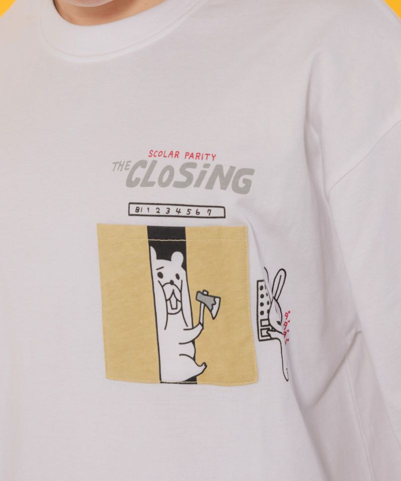 CLOSING柄ポケットTシャツ-6