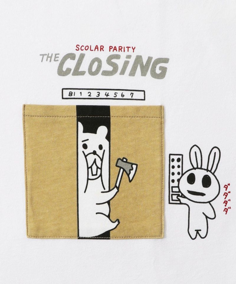 352111：CLOSING柄ポケットTシャツの通販-ScoLar