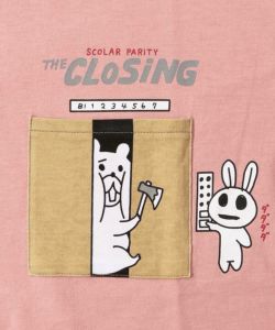 CLOSING柄ポケットTシャツ-13