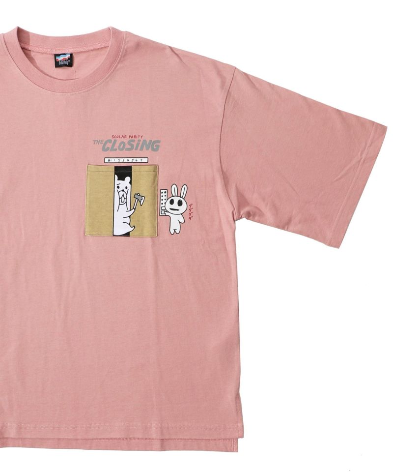 CLOSING柄ポケットTシャツ-17
