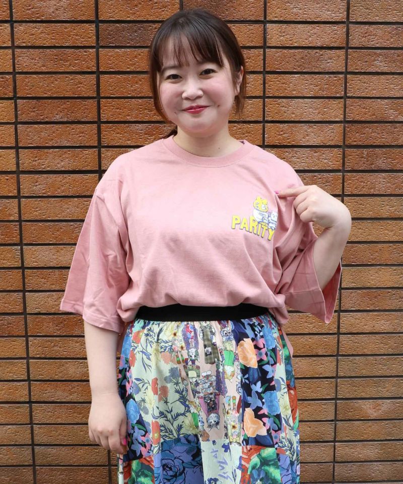 クマとネコのアメフト柄 バック発泡プリントTシャツ-28