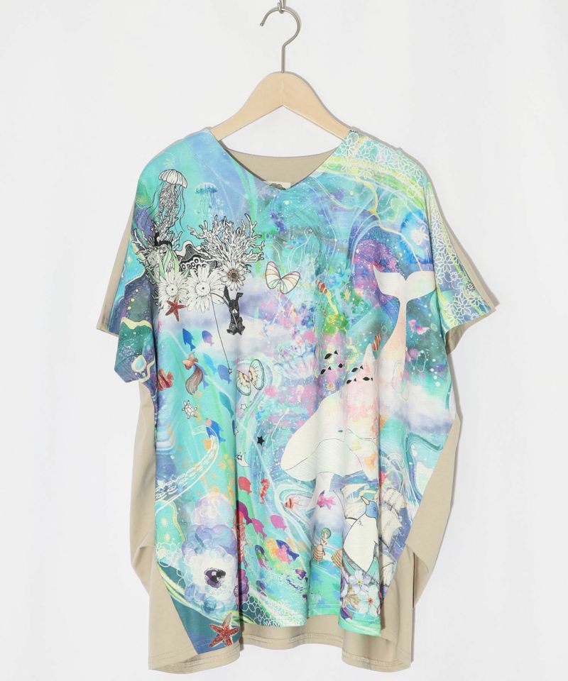 当店の記念日 152680：メルヘンな海とクジラ柄プルオーバーの通販-ScoLar Tシャツ(半袖+袖なし)