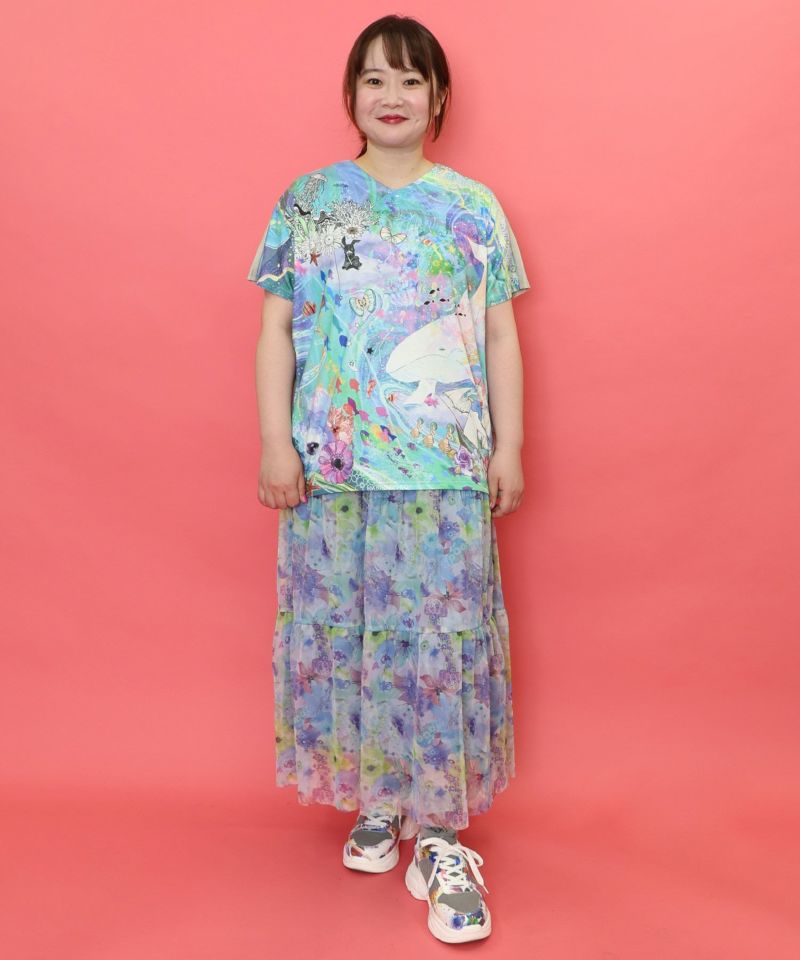 売れ筋商品 152680：メルヘンな海とクジラ柄プルオーバーの通販-ScoLar Tシャツ(半袖+袖なし)