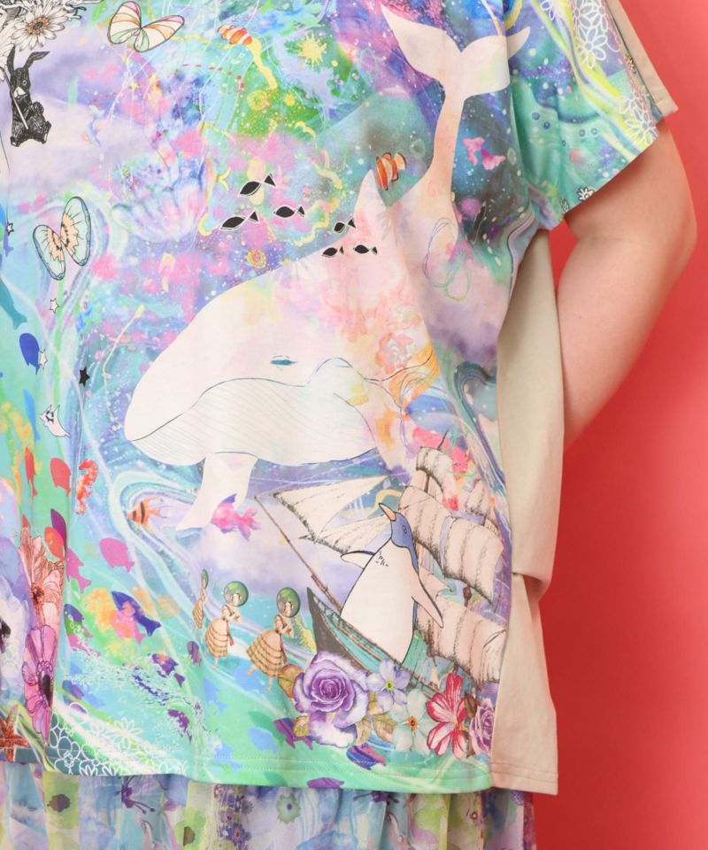 152680：メルヘンな海とクジラ柄プルオーバーの通販-ScoLar