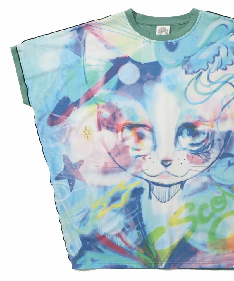 152678：BIGネコ柄メロウステッチチュニックの通販-ScoLar