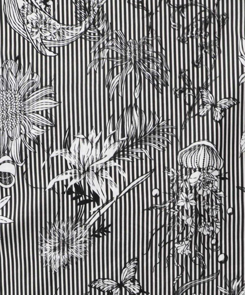 ストライプ花柄シャツワンピース-12
