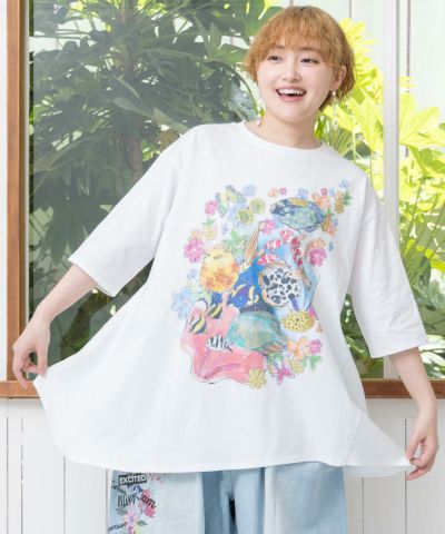 海と花柄プルオーバー-1