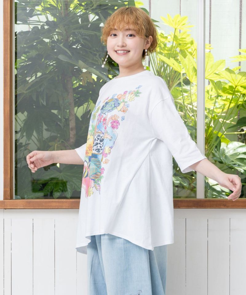 海と花柄プルオーバー-3