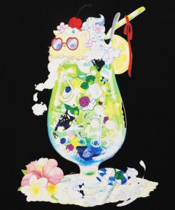 配色メロウステッチ クリームソーダ柄Tシャツ-12