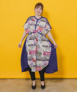 152647：スカラーロゴ切替 前開きワンピースの通販-ScoLar
