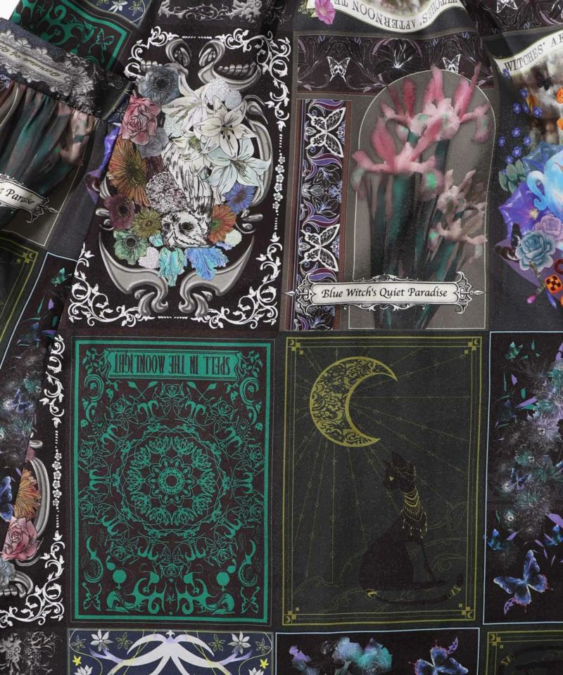 白魔女の魔導書柄スカート-11