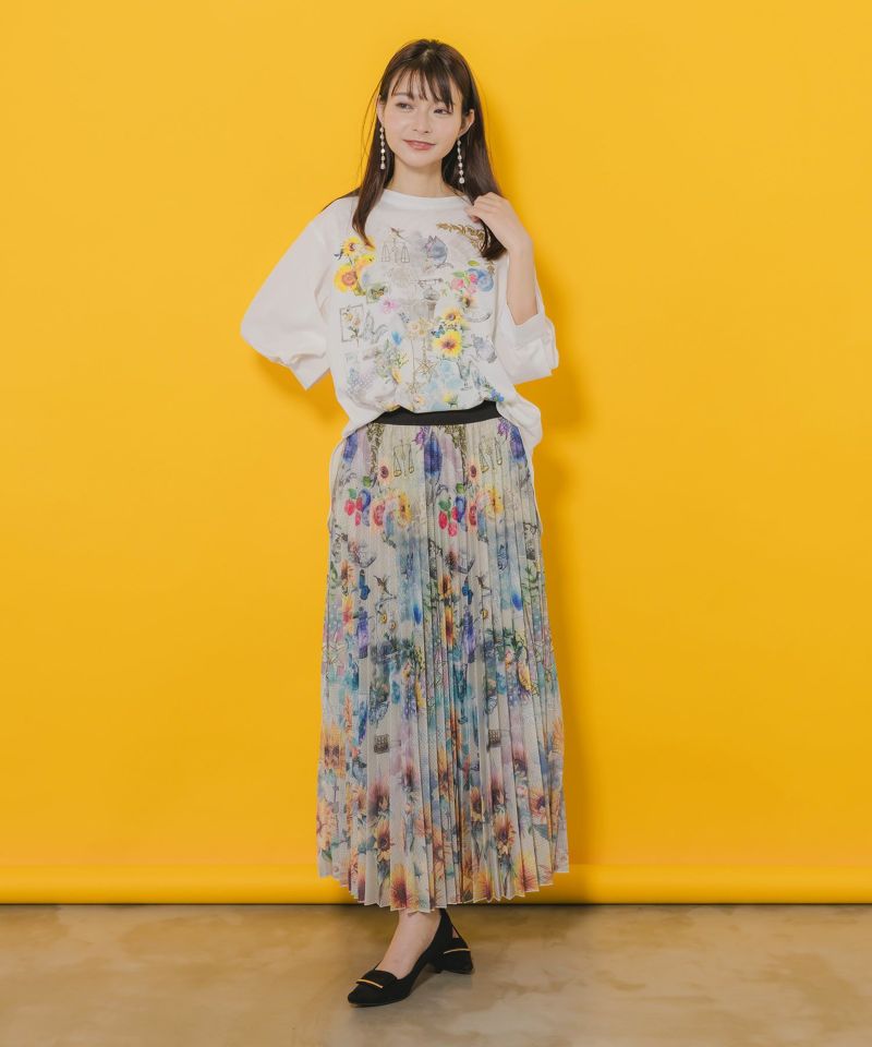 ☆イズスカラー　552231：ひまわりコラージュ柄プルオーバー 552231：ひまわりコラージュ柄プルオーバー（Tシャツ/カットソー