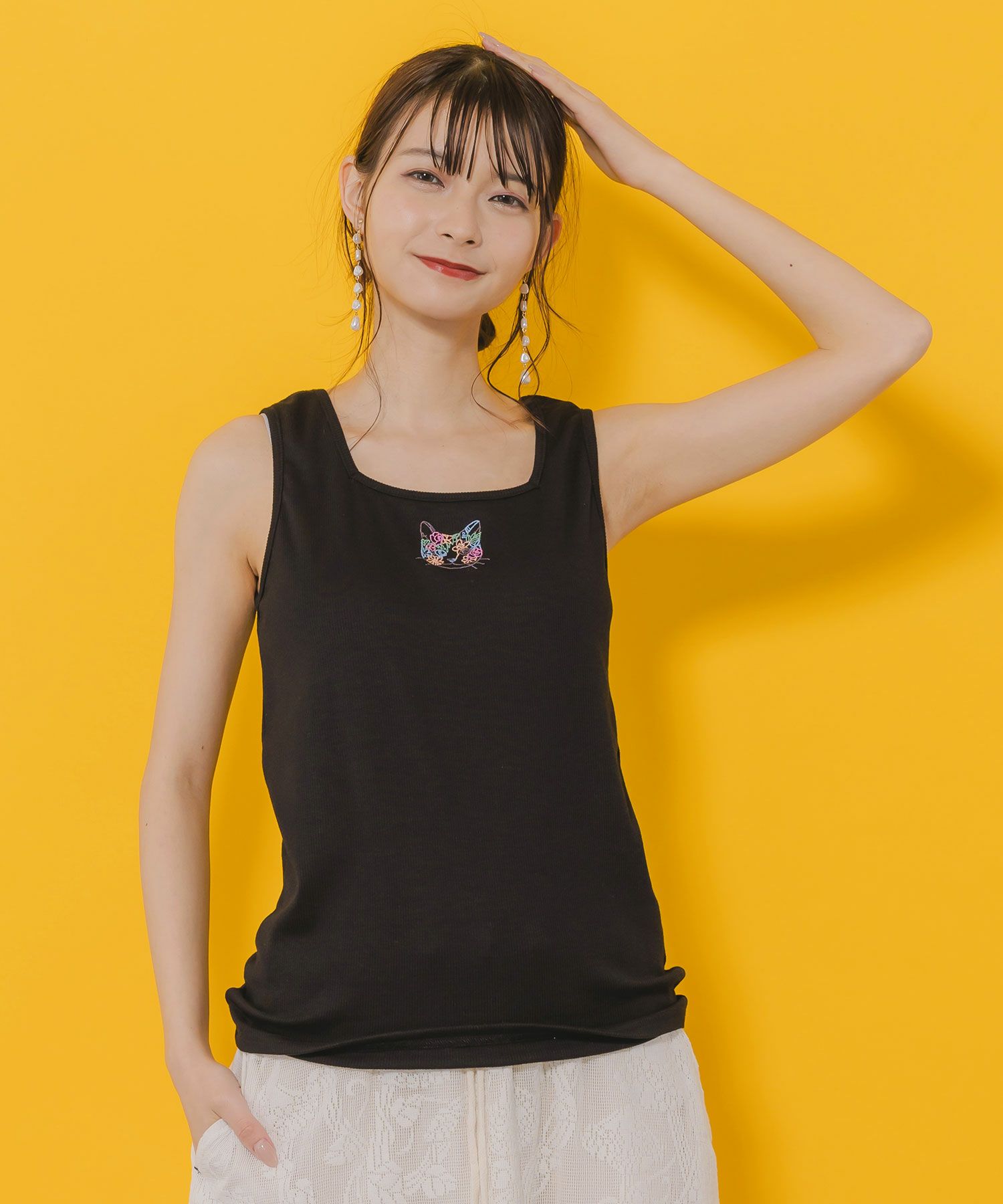 152642：ストライプ切替キャミワンピースの通販-ScoLar 