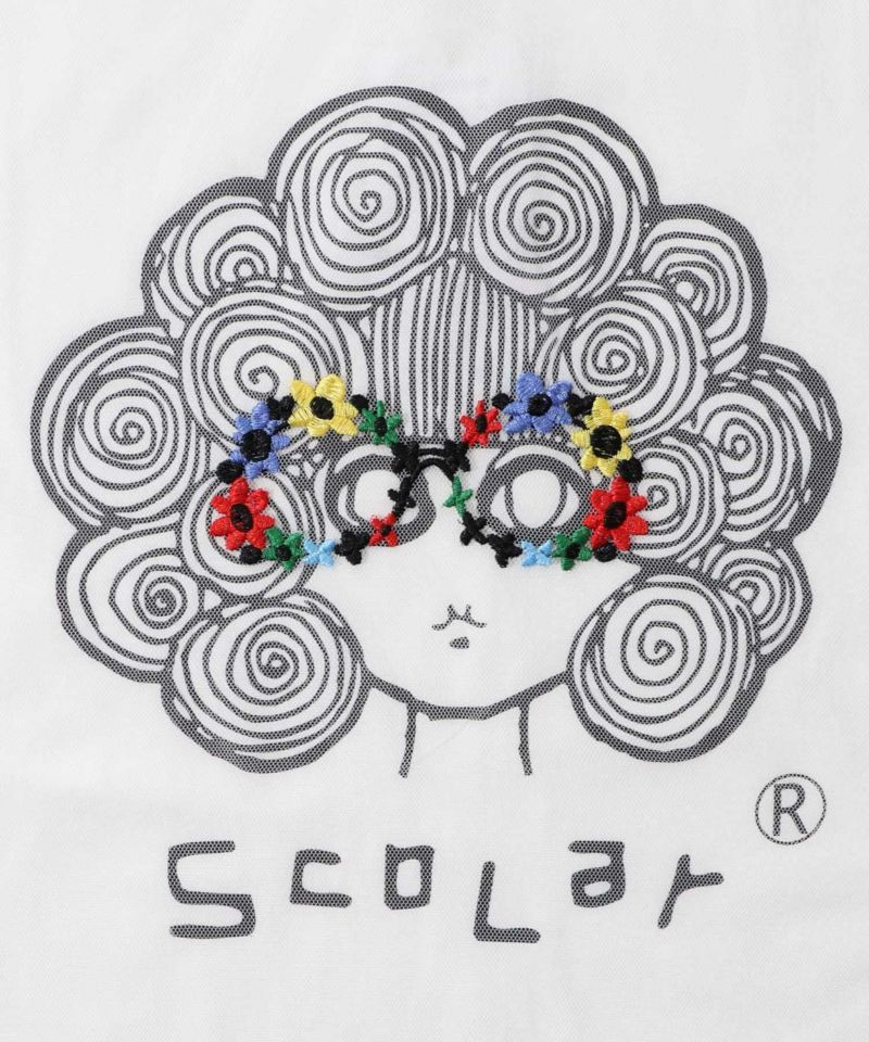 花メガネ刺繍 スカラーちゃんチュール重ねプルオーバー-9