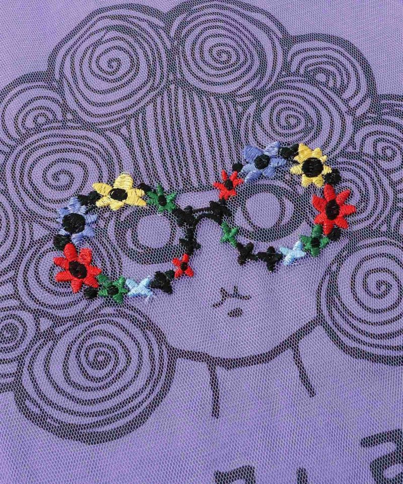 花メガネ刺繍 スカラーちゃんチュール重ねプルオーバー-21
