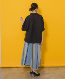ScoLar - Scolar レトロなネコソーダ刺繍シャツ 152663：レトロなネコソーダ刺繍シャツの通販-ScoLar