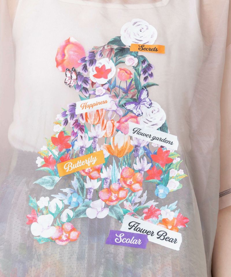 クマシルエット花柄シアープルオーバー-7