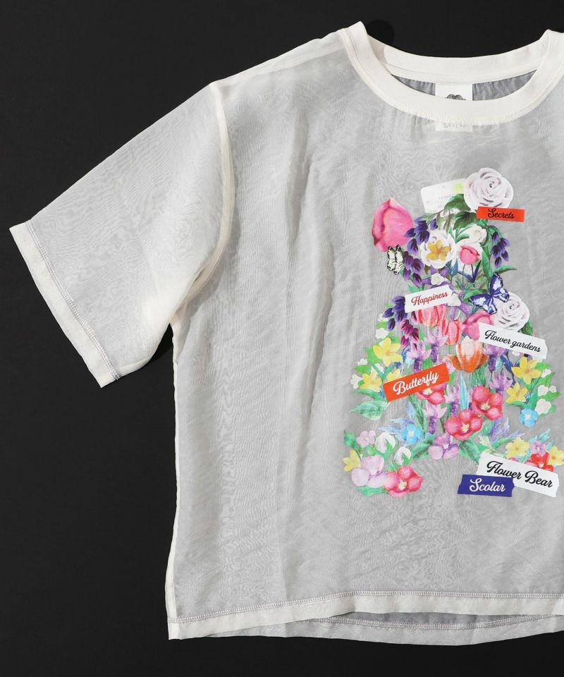 クマシルエット花柄シアープルオーバー-15