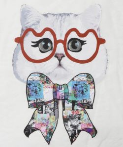 眼鏡リボンネコ柄シアープルオーバー-10