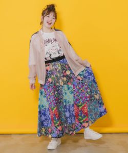 スカラー ScoLar バイカラーチュール重ね リバーシブルブルゾン