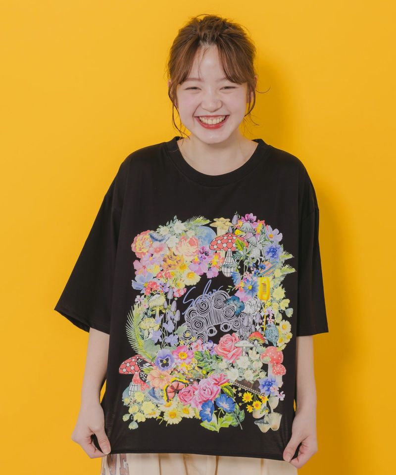花柄スカラーちゃん 接触冷感Tシャツ-1