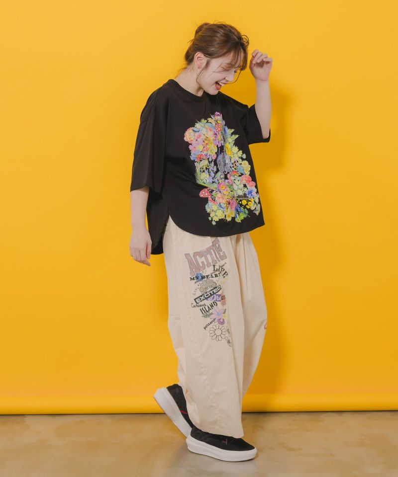 花柄スカラーちゃん 接触冷感Tシャツ-4