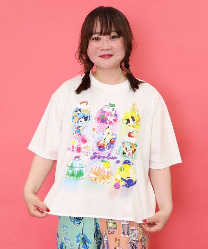 アニマルゼリー柄 接触冷感Tシャツ-1