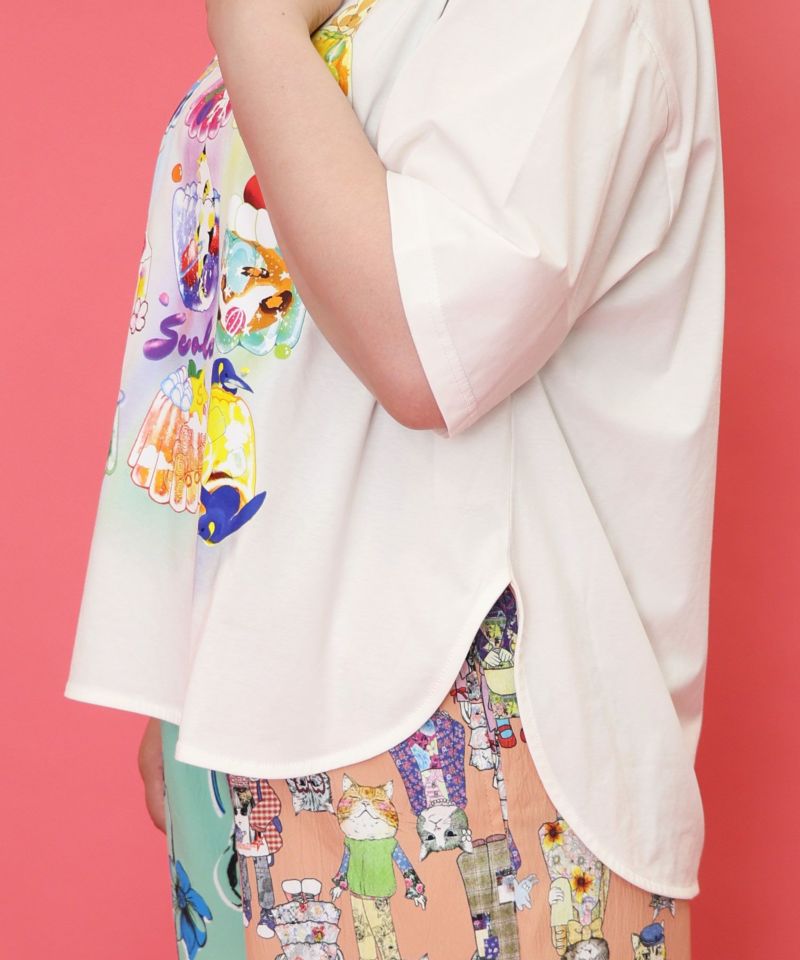 アニマルゼリー柄 接触冷感Tシャツ-3